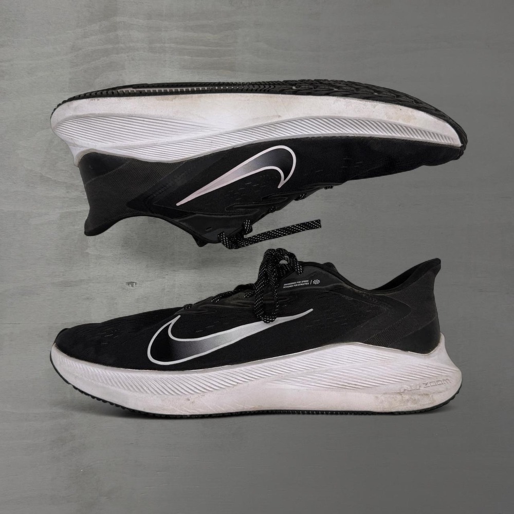 Nike Air Zoom Winflo 8 Running Shoes Black Silver CJ0291-005 Size 14